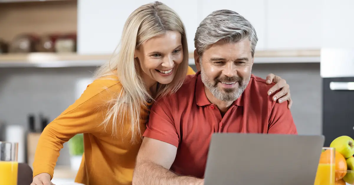 Couple Online on a Computer