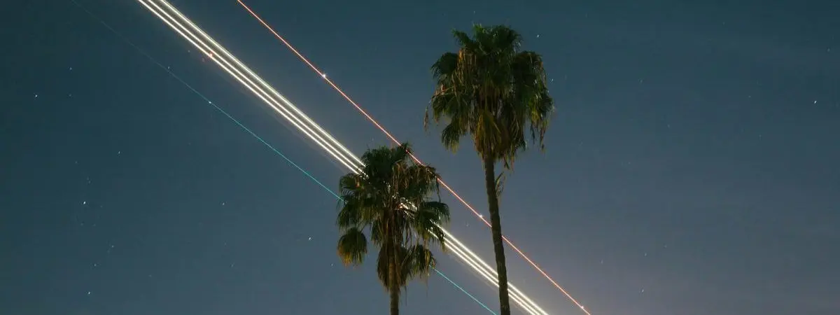 Flying over LAX airport