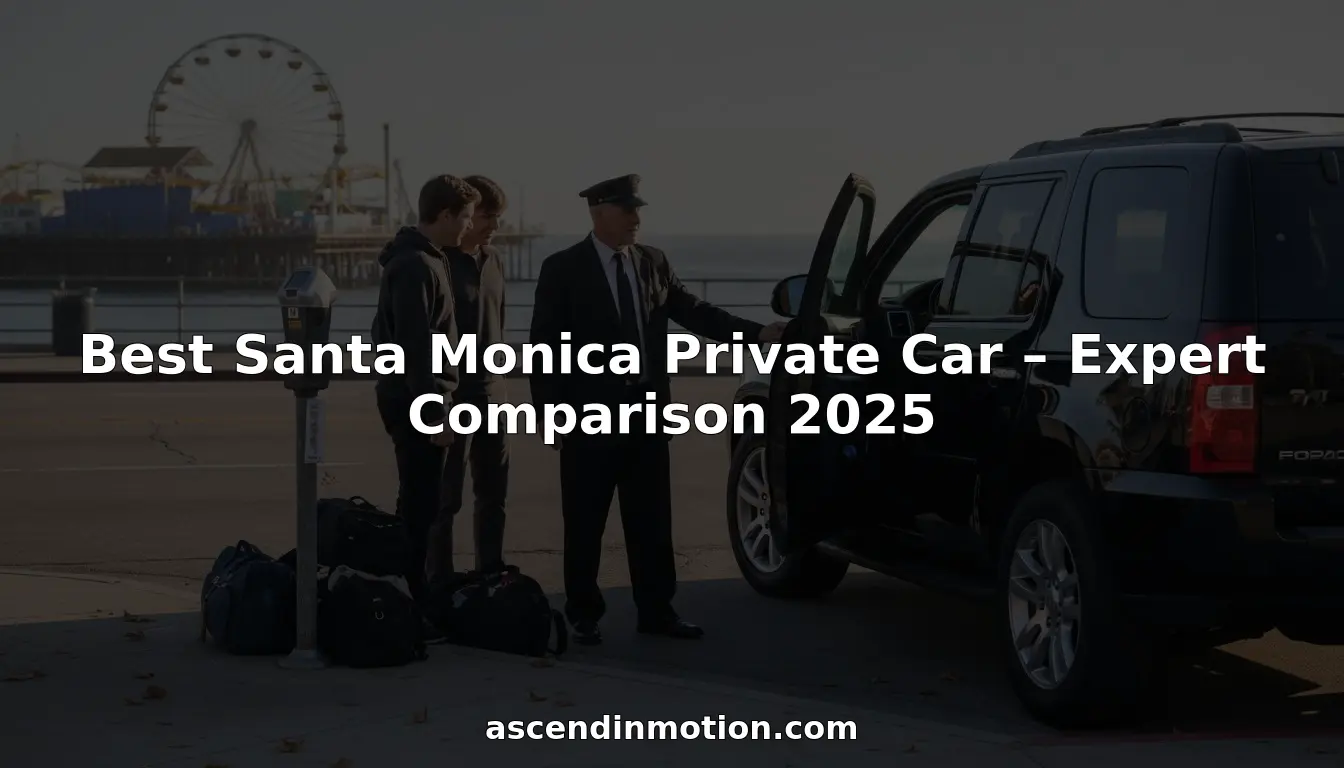 Chauffeur with luxury SUV at Santa Monica curb