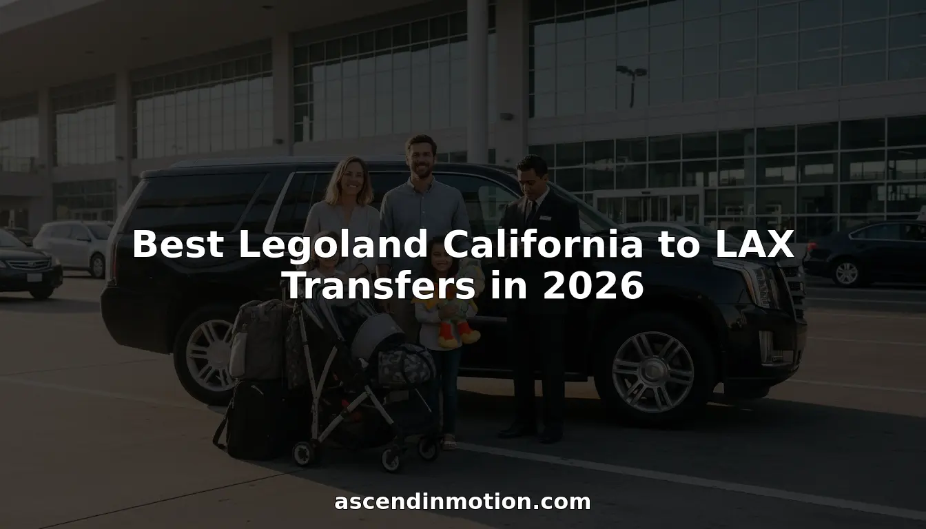 Family with luggage awaiting LAX to Legoland transfer