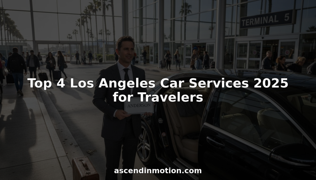 Chauffeur and sedan at LAX terminal curbside