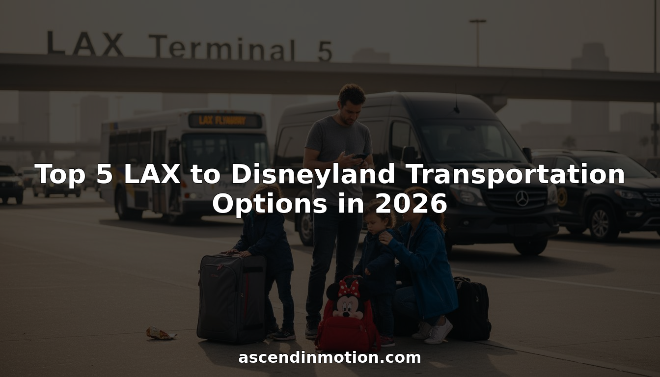 Family at LAX waiting for Disneyland transfer