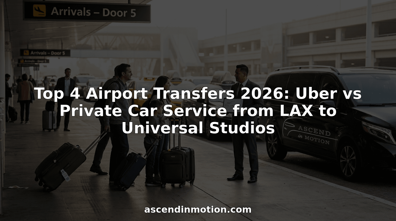 Travelers greeting driver at LAX curbside for transfer