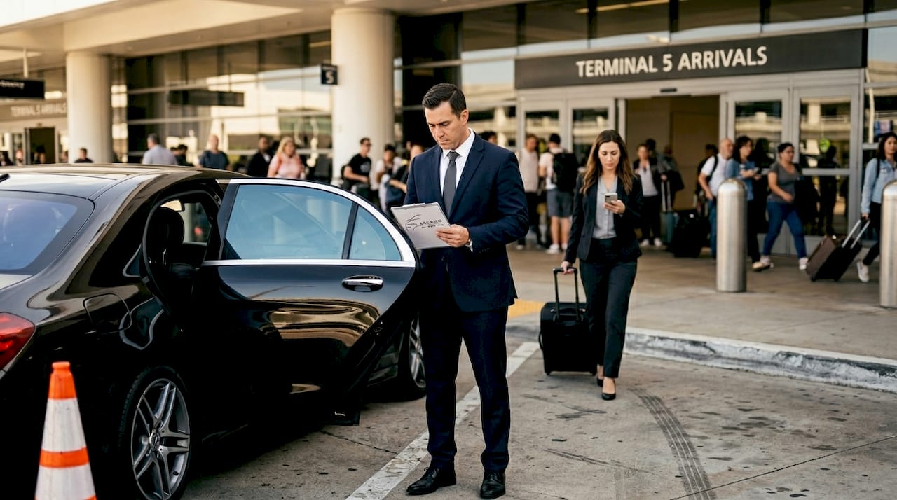 Chauffeur meets traveler at LAX curbside