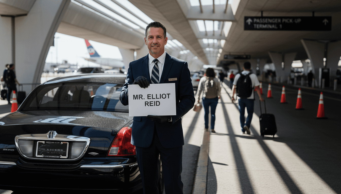 Chauffeur greeting outside LAX black car service