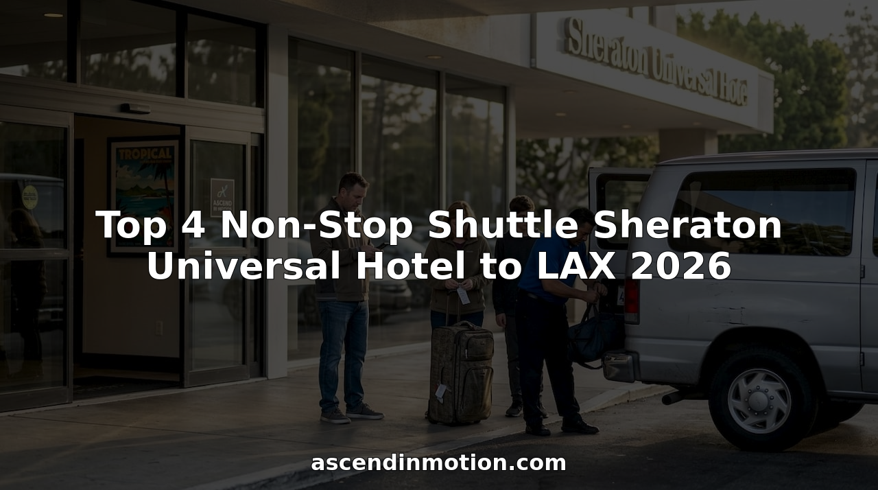 Family boarding shuttle van at Sheraton Universal curb