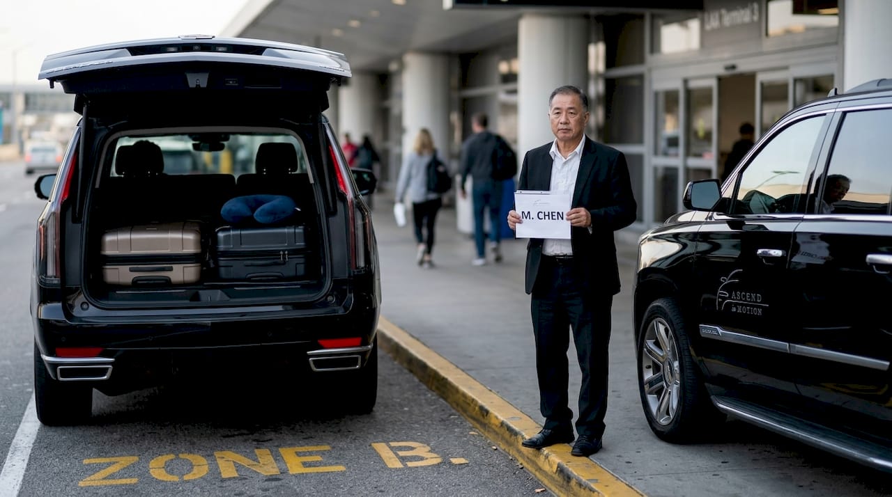 Chauffeur at LAX curbside pickup