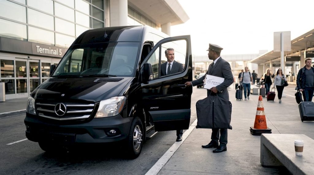 Executive arrives at LAX with luxury car service