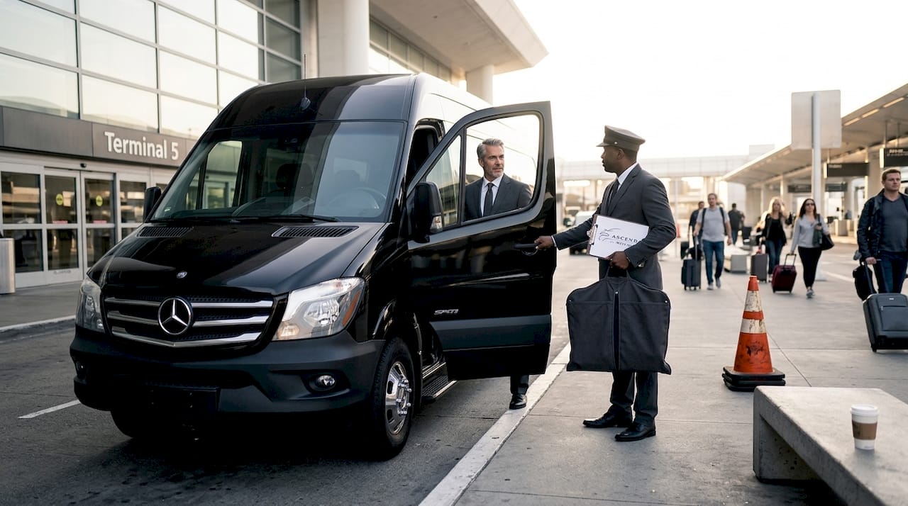 Executive arrives at LAX with luxury car service