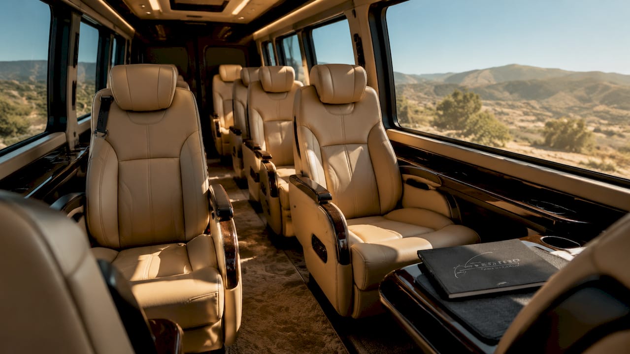 Mercedes-Benz Sprinter luxury interior from rear