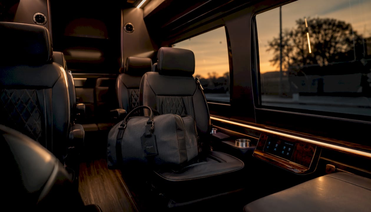 Luxury vehicle climate control and interior trim close-up