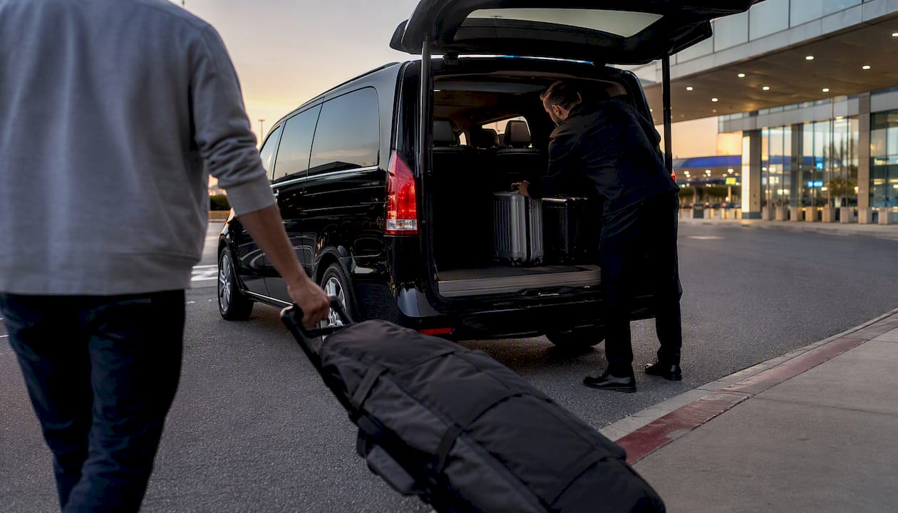 Loading ski bag into Ascend in Motion minivan