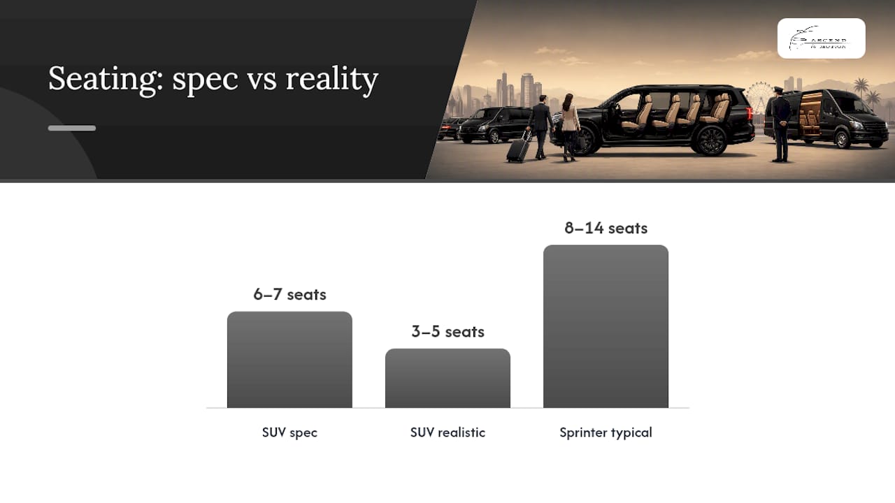 Diagram of SUV seating versus luggage space