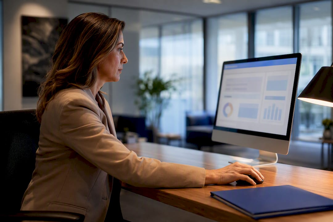 Corporate billing review on secure dashboard