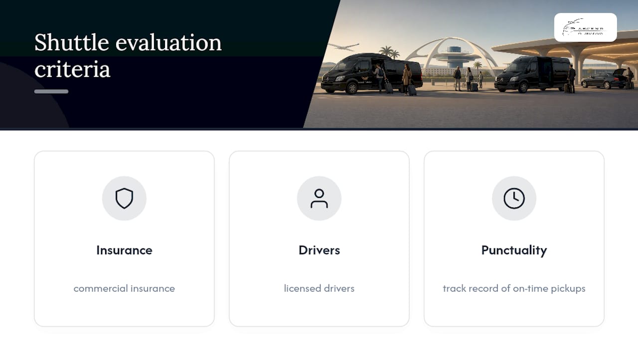 Three criteria for evaluating shuttle providers
