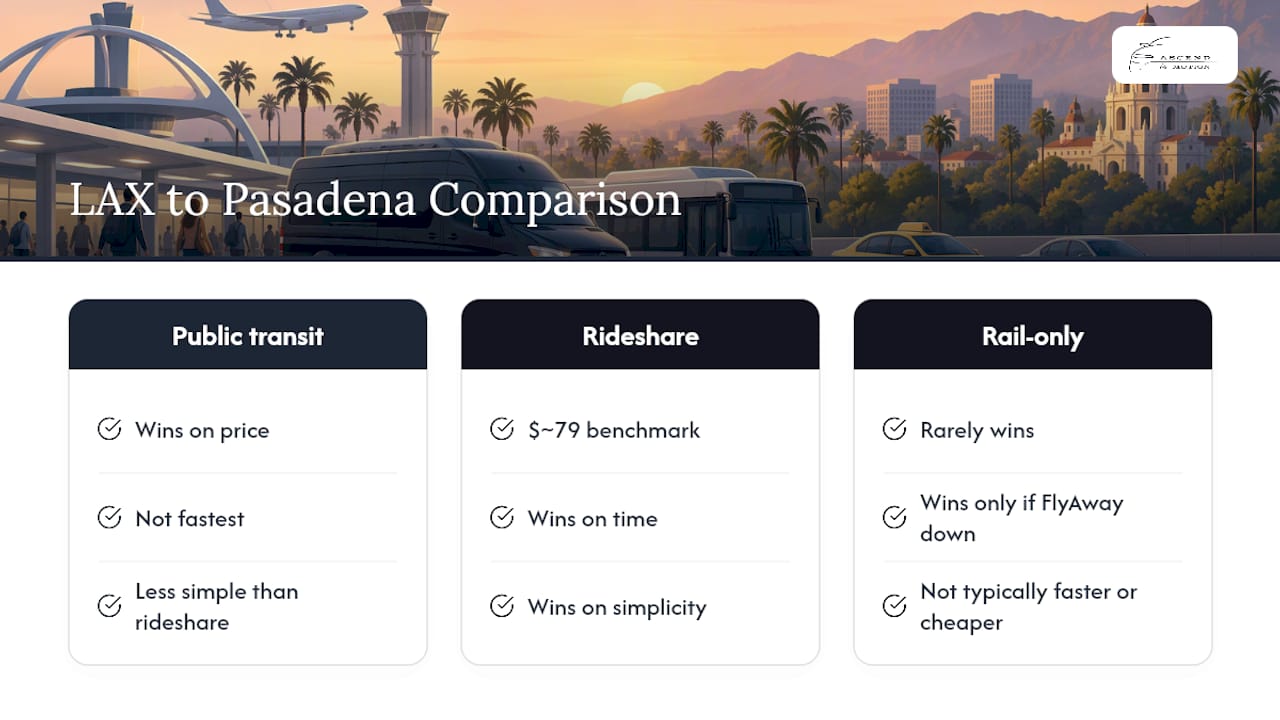 LAX to Pasadena travel option comparison