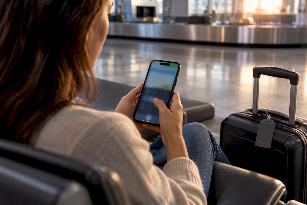 Traveler saving airport pickup details